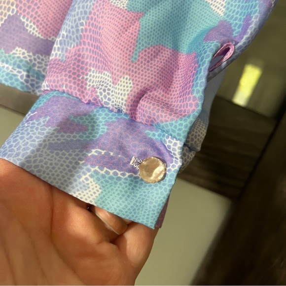 Vintage Anderson-Little Floral Paste Pink & Blue 70's Secretary Blouse with Bow - Picture 6 of 10